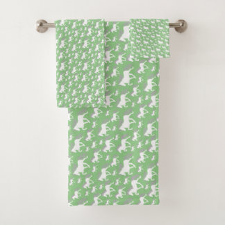 Islandpferdeherde grün bad handdoek