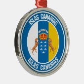 Islas Canarias Round Emblem Metalen Ornament (Rechts)