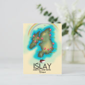Islay, Binnen-Hebriden, Schotland kaart reis kunst (Staand voorkant)
