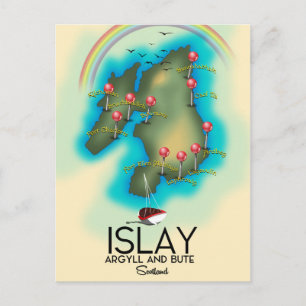 Islay, Binnen-Hebriden, Schotland kaart reis kunst