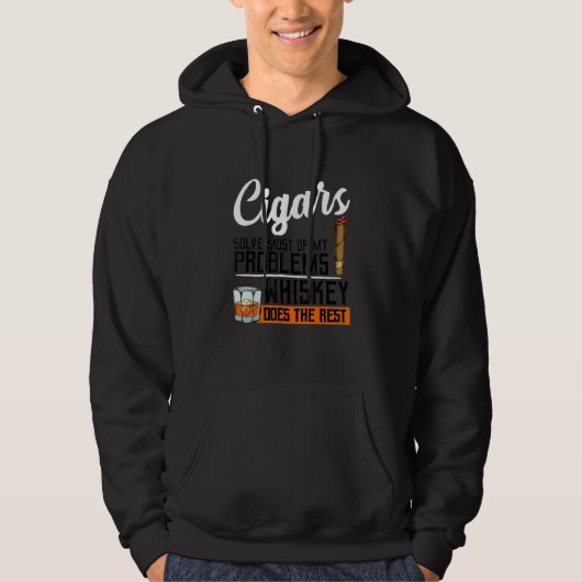 Islay Malt Whisky Sigaar Alcohol Hoodie (Voorkant)