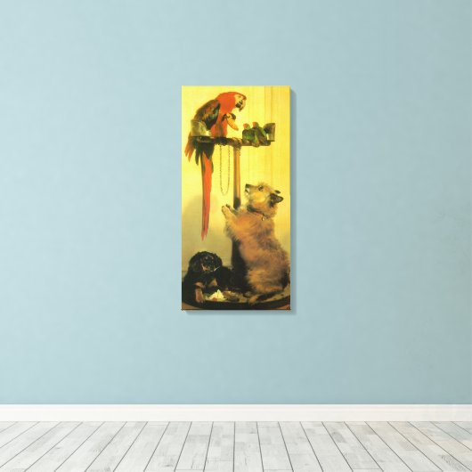 Islay, Tilco, a Macaw en Tortelduifjes van Landsee Canvas Afdruk (Insitu (Houten vloer))