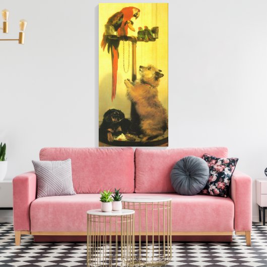 Islay, Tilco, a Macaw en Tortelduifjes van Landsee Canvas Afdruk (Insitu (Woonkamer))