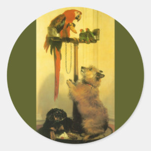 Islay, Tilco, een Ara en liefdesvogels door Landse Ronde Sticker