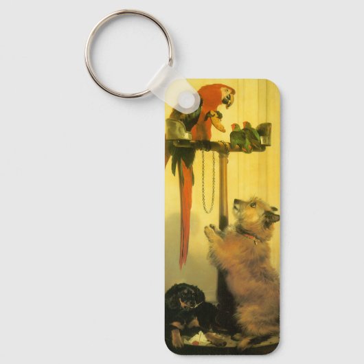 Islay, Tilco, een Macaw en Love Birds door Landsee Sleutelhanger (Voorkant)