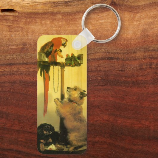 Islay, Tilco, een Macaw en Love Birds door Landsee Sleutelhanger (Achterkant)