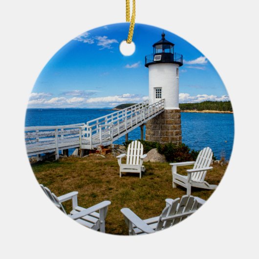 Isle au Haut, Maine Lighthouse Keramisch Ornament (Voorkant)