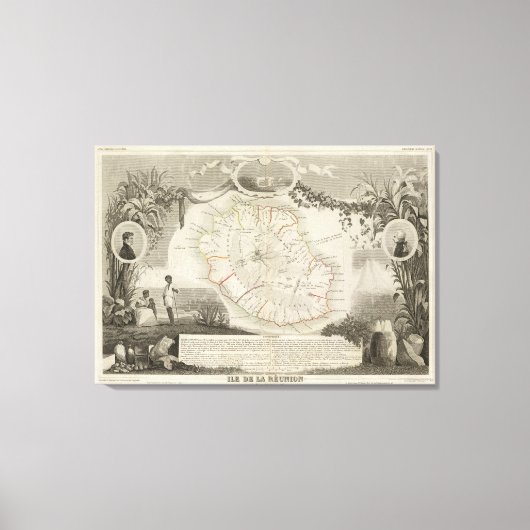 Isle De La Reunion Canvas Afdruk (Voorkant)