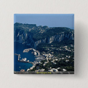 Isle of Capri, Italië Vierkante Button 5,1 Cm