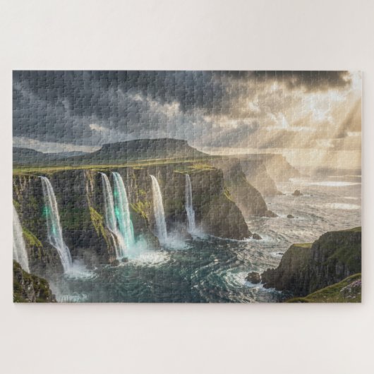 Isle of Legends Coastal Waterfall Jigsaw Puzzle Legpuzzel (Horizontaal)