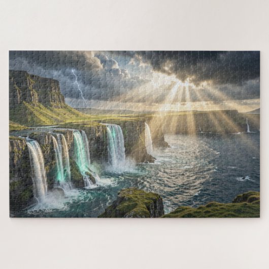 Isle of Legends Coastal Waterfall Jigsaw Puzzle Legpuzzel (Horizontaal)