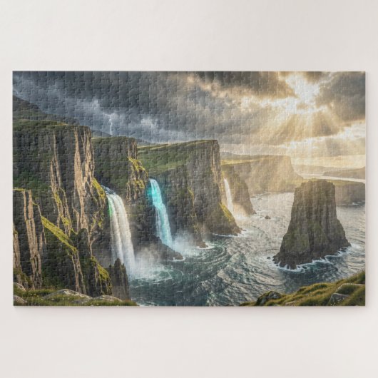 Isle of Legends Coastal Waterfall Jigsaw Puzzle Legpuzzel (Horizontaal)
