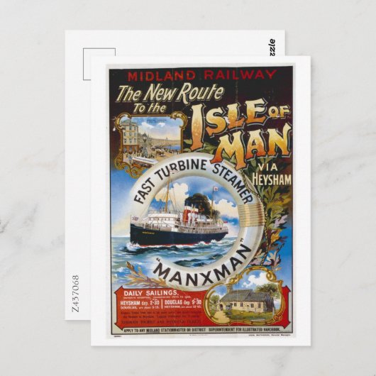 Isle of Man, England, Travel  Style Briefkaart (Voorkant / Achterkant)