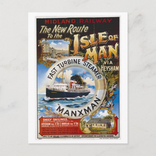 Isle of Man, England, Travel  Style Briefkaart (Voorkant)