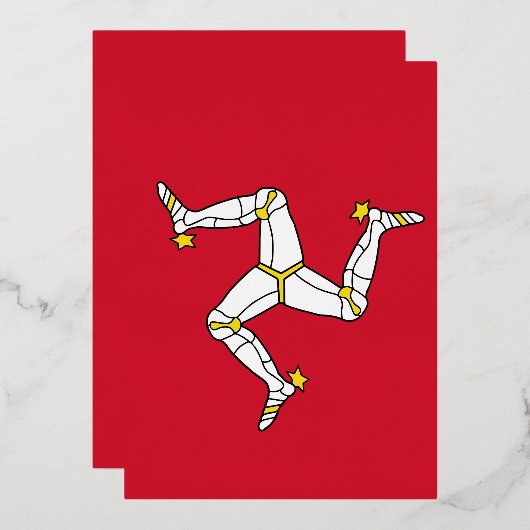 Isle of Man flag Folie Uitnodiging (Voorkant / Achterkant)