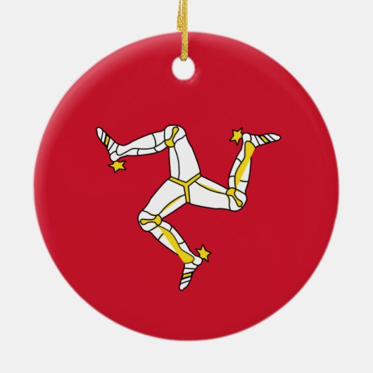 Isle of Man flag Keramisch Ornament (Achterkant)
