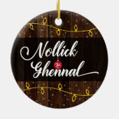 Isle of Man Manx Merry Kerstmis, Nollick Ghennal Keramisch Ornament (Achterkant)