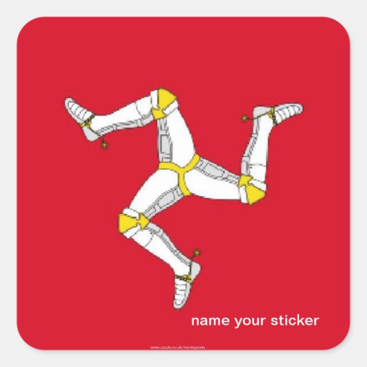 Isle of Man Manx vlag sticker (Voorkant)