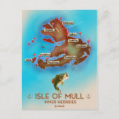 Isle of Mull Inner Hebrides Scotland Map. Briefkaart (Voorkant)