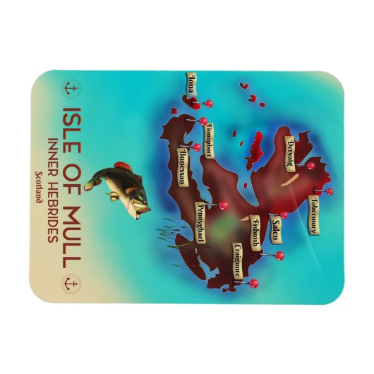 Isle of Mull Inner Hebrides Scotland  Map. Magneet (Horizontaal)