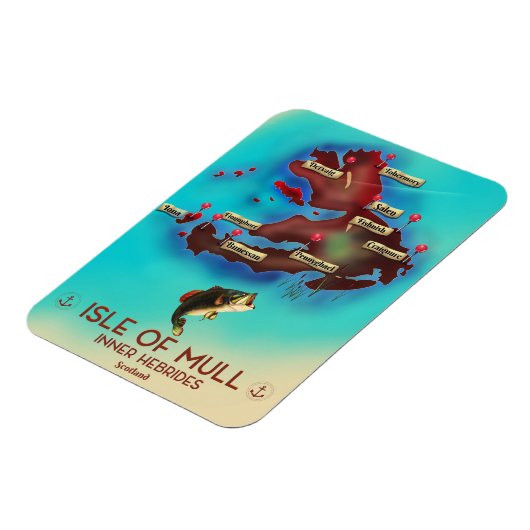 Isle of Mull Inner Hebrides Scotland  Map. Magneet (Linkerzijde)
