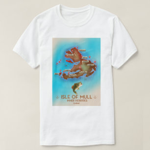 Isle of Mull Inner Hebrides Scotland Map. T-shirt