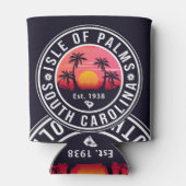 Isle of Palms Florida Retro Sunset Souvenir Blikjeskoeler (Achterkant)