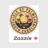 Isle of Palms Florida Retro Sunset Souvenirs 80s Sticker (Vel)
