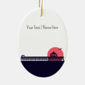 Isle of Palms Pier SC Retro Sunset Souvenirs 60s Keramisch Ornament (Achterkant)