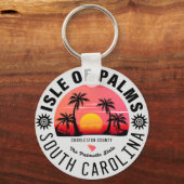 Isle of Palms SC Retro Sunset Souvenirs 80s Sleutelhanger (Achterkant)
