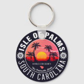 Isle of Palms SC Retro Sunset Souvenirs 80s Sleutelhanger (Voorkant)