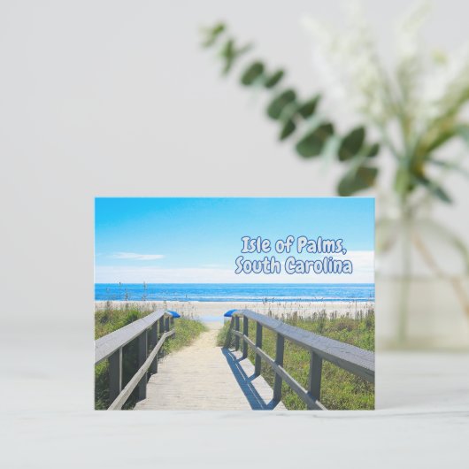 Isle of Palms South Carolina Beach Briefkaart (Staand voorkant)
