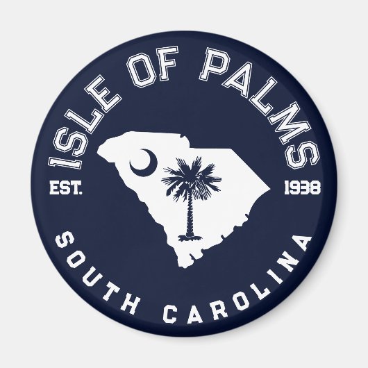 Isle of Palms South Carolina Flag Map Navy Magneet (Voorkant)