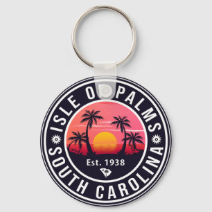 Isle of Palms South Carolina Retro Sunset Souvenir Sleutelhanger