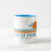 Isle of Palms South Carolina Sun Palm Trees Tweekleurige Koffiemok (Center)
