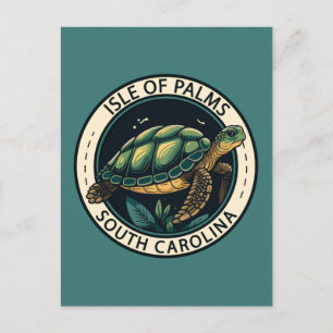 Isle of Palms South Carolina Turtle Badge Briefkaart