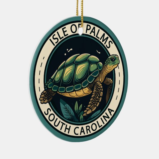 Isle of Palms South Carolina Turtle Badge Keramisch Ornament (Rechts)