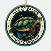 Isle of Palms South Carolina Turtle Badge Keramisch Ornament (Voorkant)