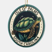 Isle of Palms South Carolina Turtle Badge Keramisch Ornament (Links)