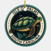 Isle of Palms South Carolina Turtle Badge Keramisch Ornament (Achterkant)