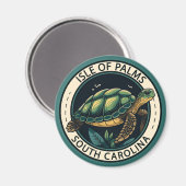 Isle of Palms South Carolina Turtle Badge Magneet (Voorkant / Achterkant)