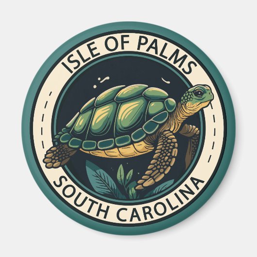 Isle of Palms South Carolina Turtle Badge Magneet (Voorkant)