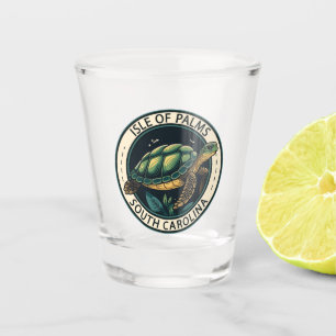 Isle of Palms South Carolina Turtle Badge Shot Glas