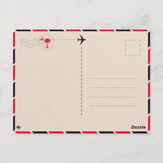 Isle of Palms vuurtoren SC Retro Sunset Souvenirs Briefkaart (Achterkant)