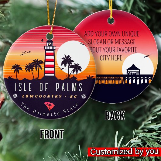Isle of Palms vuurtoren SC Retro Sunset Souvenirs Keramisch Ornament