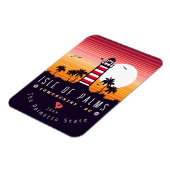 Isle of Palms vuurtoren SC Retro Sunset Souvenirs Magneet (Linkerzijde)