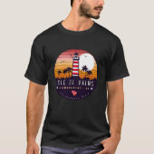 Isle of Palms vuurtoren SC Retro Sunset Souvenirs T-shirt (Voorkant)