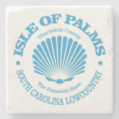 Isle of Palms (zeeschelp) Stenen Onderzetter (Voorkant)