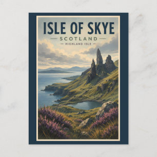 Isle of Skye Schotland Landschap Reis Kunst Retro Briefkaart