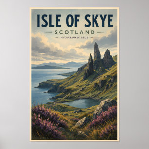 Isle of Skye Schotland Landschap Reis Kunst Retro Poster